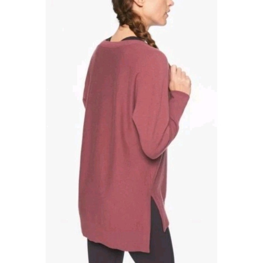 Athleta Wool Cashmere‎ Stargazer Rose Pink Sweater Small Dove Step Hem Pullover